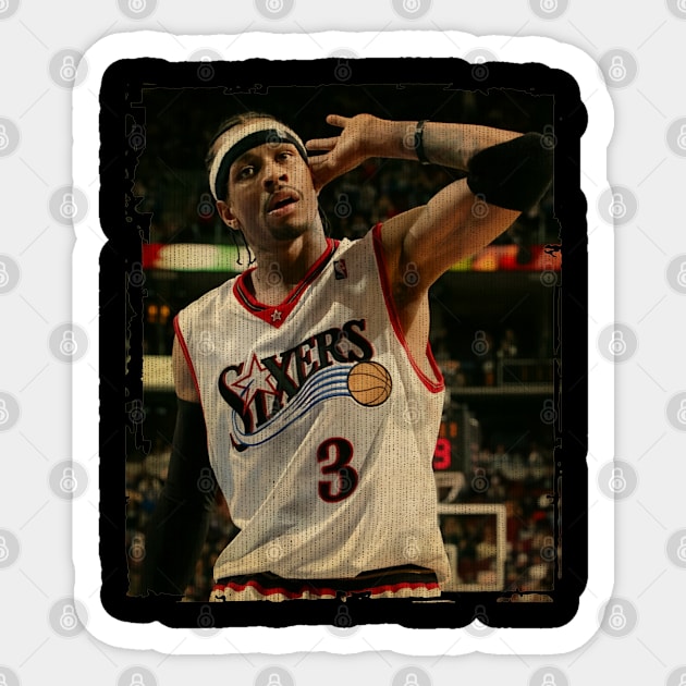 Allen Iverson Sixers Vintage Sticker by CAH BLUSUKAN